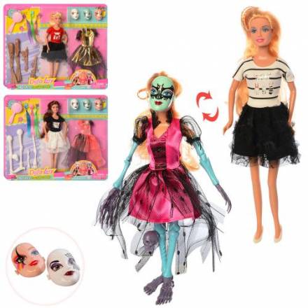 Кукла с нарядом DEFA 8411 (24шт) 28см,маски,аксессуары,платье,3 вида, на листе,42-33-4см - 1