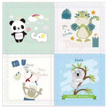 Килимок-пазл C 73913 (12) 4 елементи, 1 елемент 60х60 см, у плівці - 1