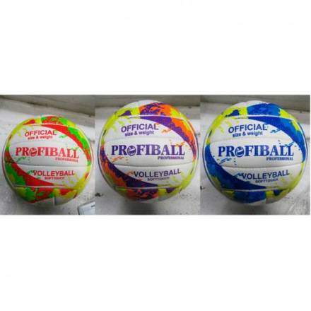 М'яч волейбольний 1194ABC (30шт) офіційний розмір, ПУ, ручна робота, 280-300г, 3кольори, в пакеті - 1