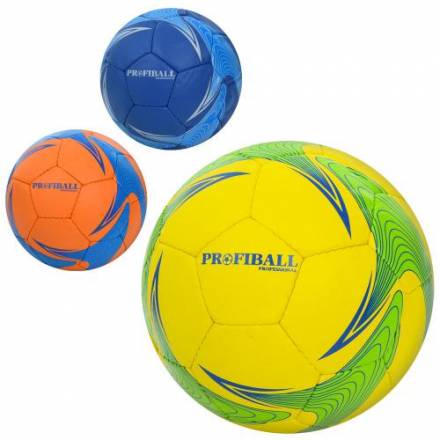 М'яч футбольний 2500-262 (30шт) розмір5,ПУ1,4мм,ручна робота, 32панелі, 400-420г, 3кольори, в пакеті - 1