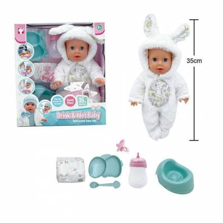 Пупс YL 2535 A-F (12) висота: 35 см, на батарейках, звуки, сенсорні датчики, п’є, “ходить” на горщик - 1