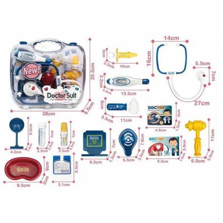 Набір лікаря 8807-10 (36/2) ШТРИХ=03192 стетоскоп, інструменти, муляжі упаковок з ліками, бейджик па - 1