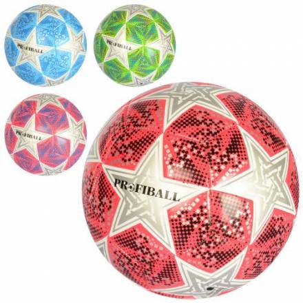 Мяч футбольный EN 3194 (30шт) размер 5, ПУ 3,5мм, ламинир, 400-420г, 4цвета, в кульке - 1