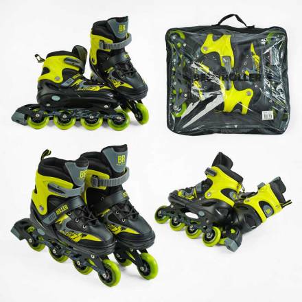 Ролики 27300-М Best Roller /розмір 34-37/ колір – ЖОВТИЙ (6) колеса PU, ПЕРЕДНЄ КОЛЕСО СВІТЛО, устіл - 1