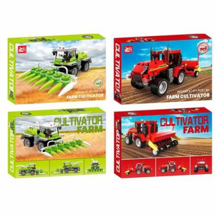 Конструктор 33073-33074 (18шт) трактор, сільхозтехніка, 2 види(485дет, 520дет), в кор-ці, 38-26-8см - 1