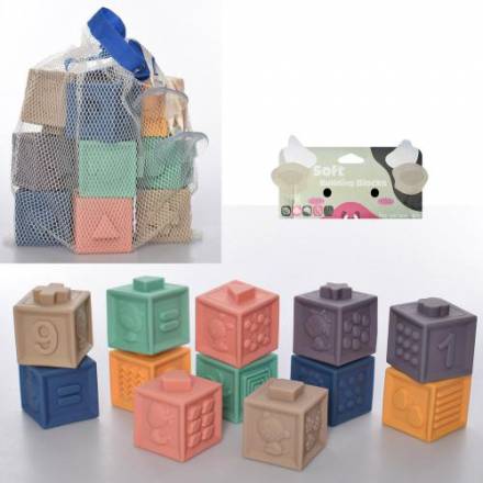 Кубики 1004 (24шт) 5-5-5см, набор 12шт, в сетке, 15-30-6см - 1