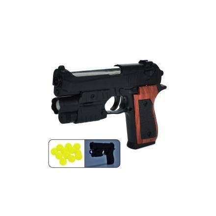 Пістолет P2117-G+ (72шт) 18см, пластикові кулі, лазер, світло, на бат(табл), у пакеті, 15-21-3,5см - 1