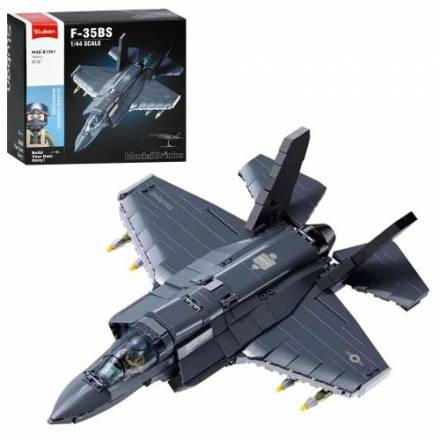 Конструктор SLUBAN M38-B1361 (12шт) військовий літак, 35,3-16,5см, 1:44, фігурка, 705дет, в кор-ці, - 1