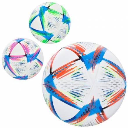 М'яч футбольний MS 3608 (12шт) розмір5, ПУ, 380-420г, 3кольори, в кульку - 1