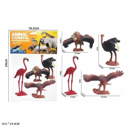 Тварина арт. F2205 (168шт/2)  птахи, 4шт. у пакеті 16,5*24 см. - 1