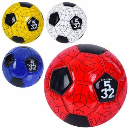 М'яч футбольний MS 3636 (30шт) розмір 5, ПВХ, 300-320г, 3кольори, в пакеті - 1