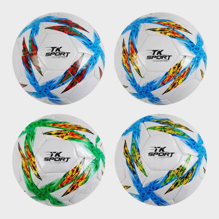 М'яч футбольний C 62391 (80) "TK Sport", 4 види, вага 300-310 грамів, гумовий балон, матеріал PVC, р - 1