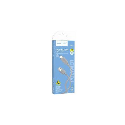 Кабель круглый Hoco USB Type-C - USB 2.0 Type-A серый X107 - 1