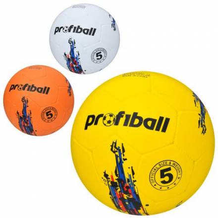М'яч футбольний VA 0047 (30шт) розмір 5, гума, 410-450г, 3 кольори, в пакеті, - 1