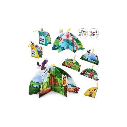 Книжка  056-11-12 (70шт) 14-14-2см, фігурки (кріплення-липучки), пискавка, 2 види, у пакеті, 21-22-3 - 1