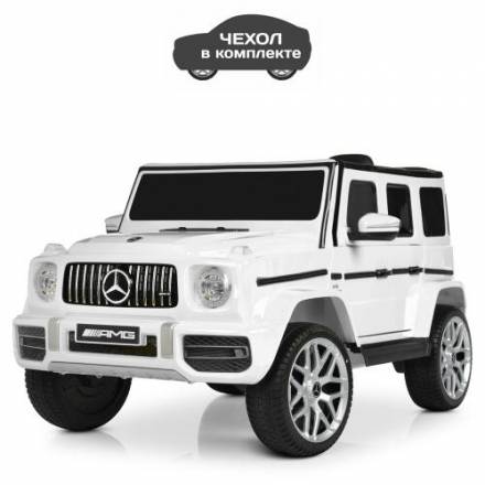 Джип M 4214EBLR-1 (1шт) 2,4G, 2мотора30W, 1аккум12V7AH, муз,свет, MP3,колEVA, кож.сид, белый - 1