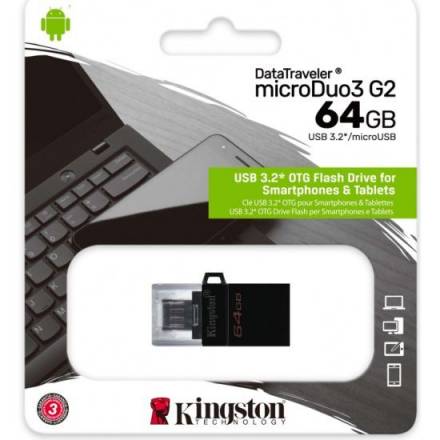 Флешка USB Kingston USB3.2+microUSB DTDUO3G2  64GB - 1