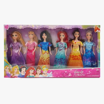 Набір ляльок K 016 B (36/2) 6 ляльок, принцеси, знімний одяг, висота 28 см, в коробці - 1