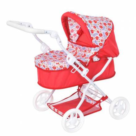 Коляска 9680 для ляльки, класика, метал, рег.ручка, корз, колеса 4шт, 57-70-41см, в кор-ці - 1