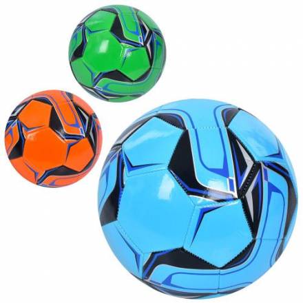 М'яч футбольний EN 3339 (30шт) розмір 5, ПВХ, 1,8мм, неон, 300-320г, 3 кольори, у кул. - 1