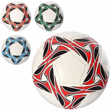 Мяч футбольный EN 3233 (30шт) размер 5, ПВХ 1,6мм, 300-320г, 4 цвета, в кульке, - 1