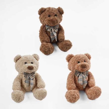 М`яка іграшка M 18512 (50) 3 кольори, "Ведмедик", середній розмір у сидячому положенні: 31 см, ВИДАЄ - 1