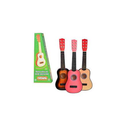 Гітара M 1370, дерев,52см,струни 6шт,запасна струна,медіатор,3кольори,в кор - 1