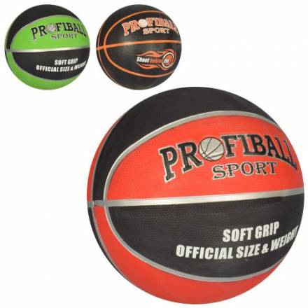 М'яч баскетбольний VA 0055 (30шт) розмір7, гума, 12 панелей, 3 кольори, 580-600г, кул - 1