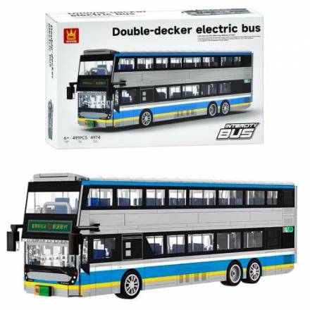 Конструктор 4974 (8шт) міська серія, автобус, двоповерховий, 32,8см, 491дет, в кор-ці, 40-25-8,5см - 1