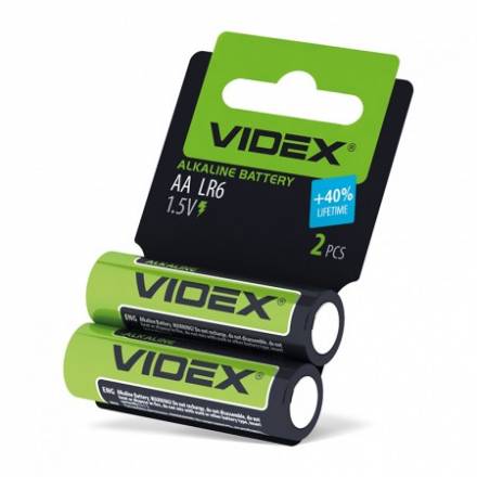 Батарейка Videx LR6/AA 2pcs SHRINK CARD - 1