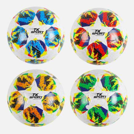 М`яч футбольний С 62389 (80) "TK Sport" 4 кольори, вага 300-310 грамів, гумовий балон, матеріал PVC, - 1
