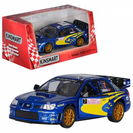 Машинка жел KINSMART KT 5328 W (96шт) инер-я, 1:36 SUBARU IMPREZA WRC 2007, в кор-ке - 1