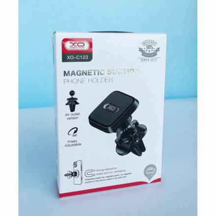 Автотримач для мобільного телефону XO C123 Air outlet square magnetic bracket (Чорний) - 1