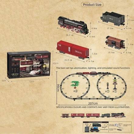 Залізниця 606 B (6) 5 вагонів довжиною 85 см, дорога 99х207 см - 1