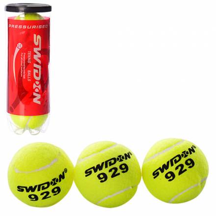 Теннисные мячи MS 1178 (40шт) 3шт, 6,5см, 1 сорт, 40% натур шерсть,трениров, в колбе,21-7,5-7,5см - 1