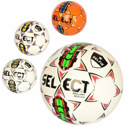 Мяч футбольный MS 2341 (30шт) размер 5, ПВХ 2,7мм, 280-300г, 4 цвета, в кульке - 1