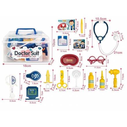 Набір лікаря 8807-3 (72/2) медичне приладдя, муляжі ліків, окуляри, у валізі - 1
