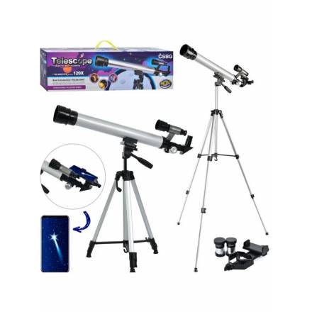 Телескоп BG012 (6шт) метал, на тринозі 50см, об'єктив 59см,збільшує 120x, в кор-ці 61-18-12см - 1