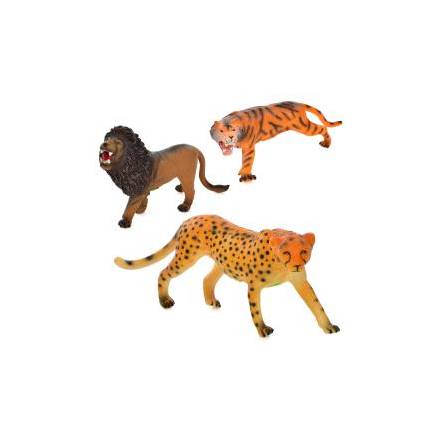 Тварина D3011(тигр36см, лев34см, гепард 37см), звук, бат-таб, в кульку, - 1