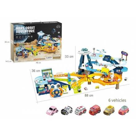 Автотренажер T918A (12шт) кермо, трек, музика-звук(англ), світло, рухливі деталі, паровоз 4шт, на ба - 1