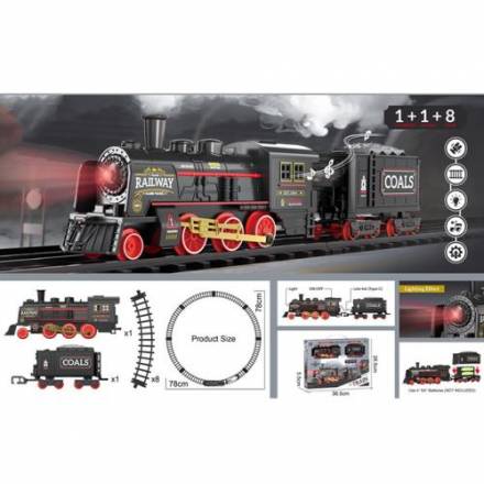 Залізниця 652-X1,локомотив, вагон, звук, світло, на бат-ці д(колії 78-78) - 1