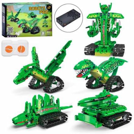 Конструктор K96184 (9шт) р/к, 5в1 (динозаври, транспорт, робот), на бат-ці, в кор-ці, 30,5-20,5-5,5с - 1