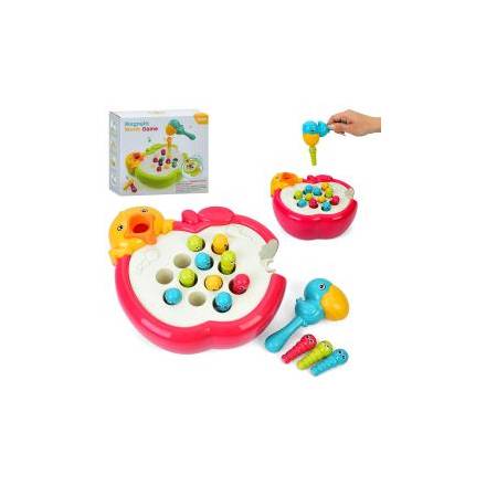 Гра 6958A (12шт) Нагодуй пташку, магнитна, ігрове поле-яблуко 24-22-10см, рухливі деталі, музика, гу - 1