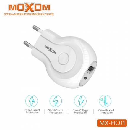 Зарядний пристрій для мобільних телефонів СЗУ MOXOM 2в1 micro 2USB/2.4A (MX-HC01) (белый) - 1