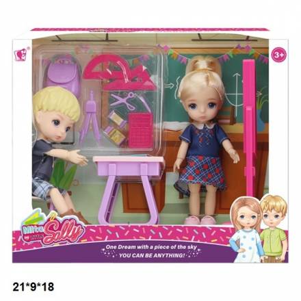 Лялька 12см 91081-A школяри з аксес.21*9*18 - 1