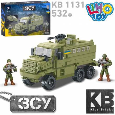 Конструктор KB 1131 (24шт) військовий, машина, фігурка, 532дет, в кор-ці, 32-22-6см - 1