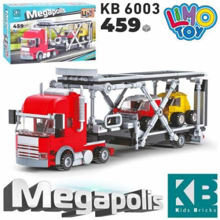 Конструктор KB 6003 (12шт) трейлер, машинки, 459дет, в кор-ці 40,5-25-9см - 1