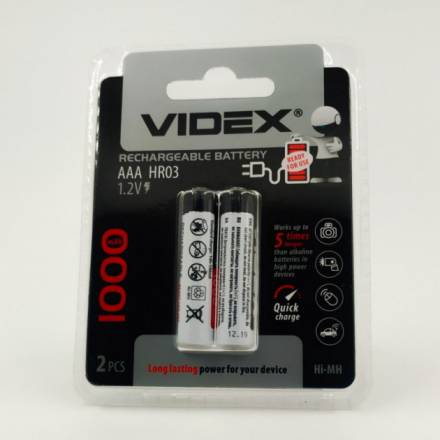 Батарейки Videx  1000 mAh - 1