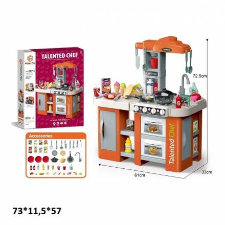 Кухня 922-125 з посудом та аксес.батар.муз.світ.пар.тече вода. кор.73*11,5*57 /6/ - 1