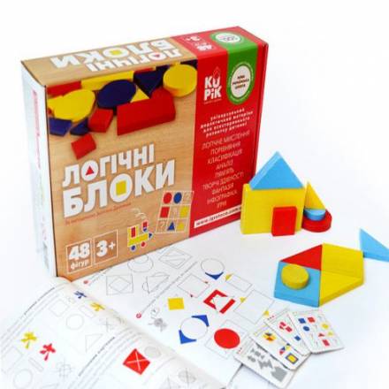 Гра розвивальна "Логічні блоки Дьєнеша" 48 шт,арт 900408 - 1